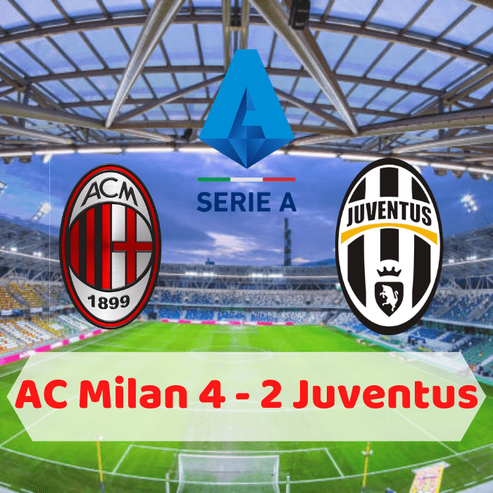 Kết quả Seria A: AC Milan 4 – 2 Juventus