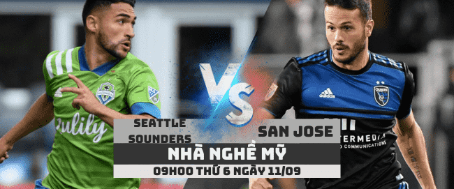 Seattle Sounders vs San Jose –Nhà nghề Mỹ– 11/09