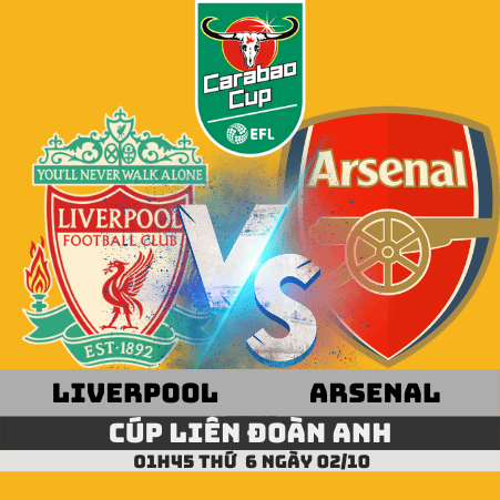Nhận định Liverpool vs Arsenal -Cúp liên đoàn Anh- 01/10