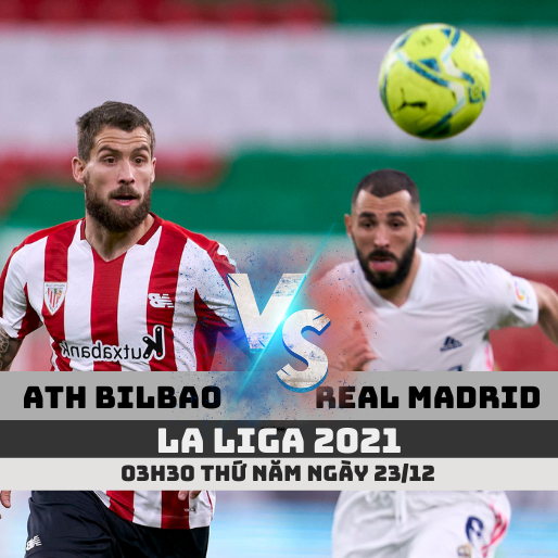 Nhận định Athletic Bilbao vs Real Madrid, 3h30 ngày 23/12 La Liga 2021